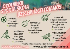 Uzņemšanas afiša proefesionālās ievirzes izglītības programmās 2022./2023.m.g.