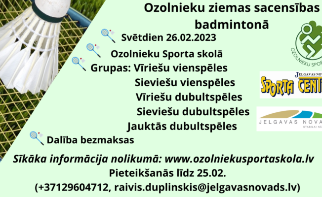 Ozolnieku badmintona turnīrs