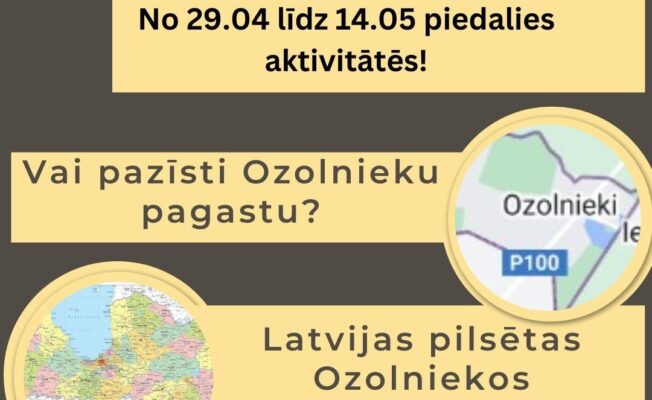 Afiša aktivitātei vai pazīsti Ozolniekus