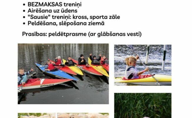 Afiša airēšanas slaloma audzēkņu uzņemšana